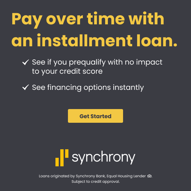 Flexible financing available through Synchrony